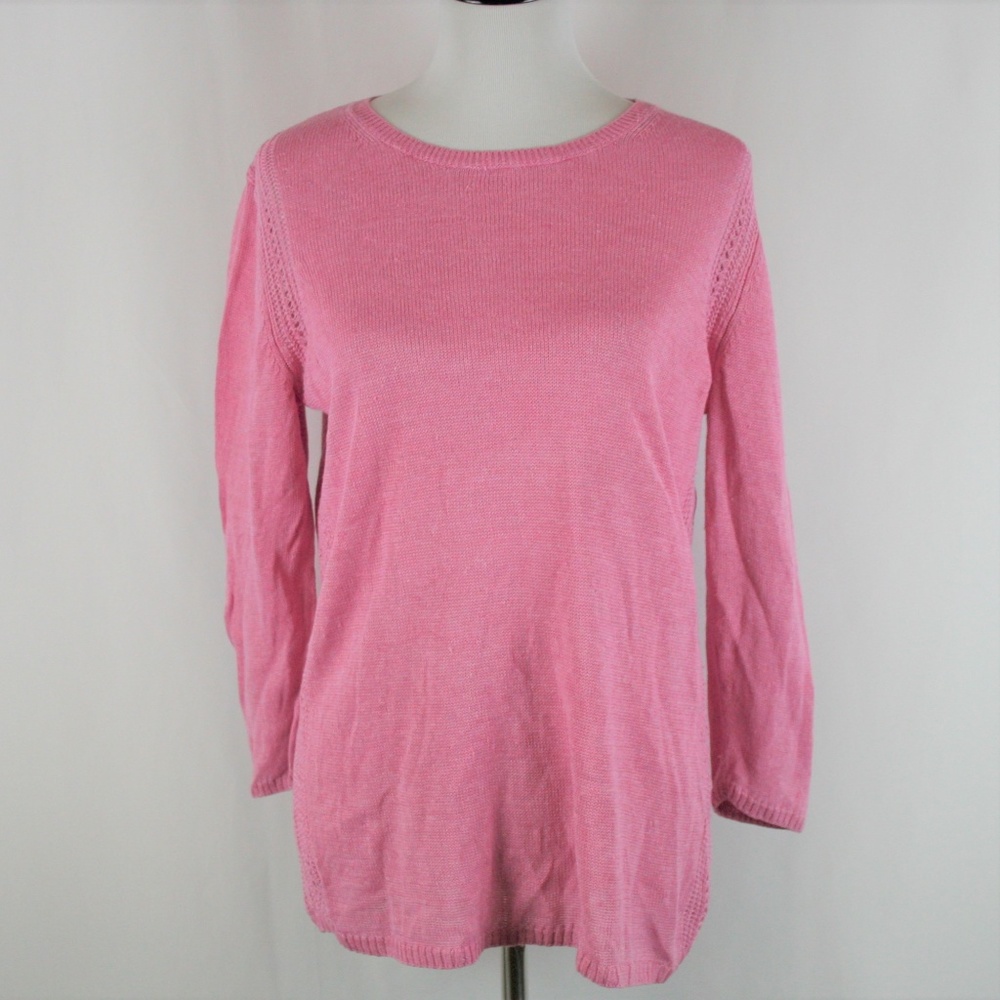 Talbots 100% Linen Long Sleeve Knit Sweater